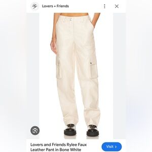 NEW WITH TAGS!!! Size M Lovers and Friends Rylee Faux Leather Pant in Bone White